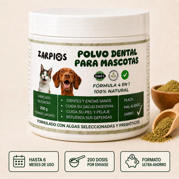 Polvo Dental para Mascotas (Aliento Fresco y Dientes Limpios)